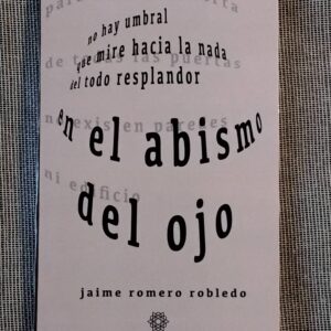 Foto del libro de poesía, En el abismo del ojo, de Jaime Romero Robledo